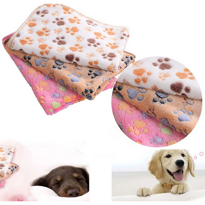 Cute Warm Pet Bed Mat Blanket Fleece 4 Sizes