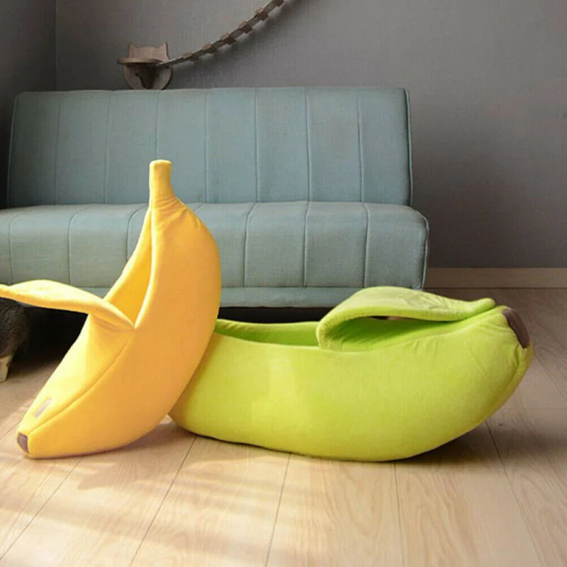 Warm Durable Portable Banana Cat Bed House