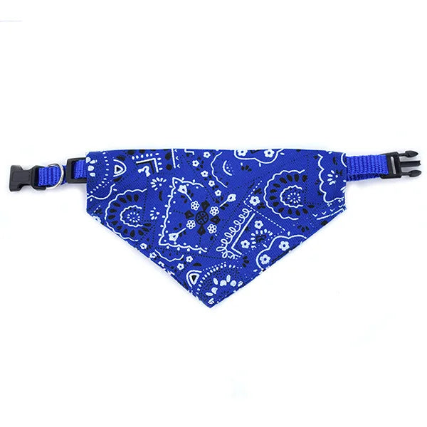 Neck Scarf Pet Collar Bandana with Leather Collar