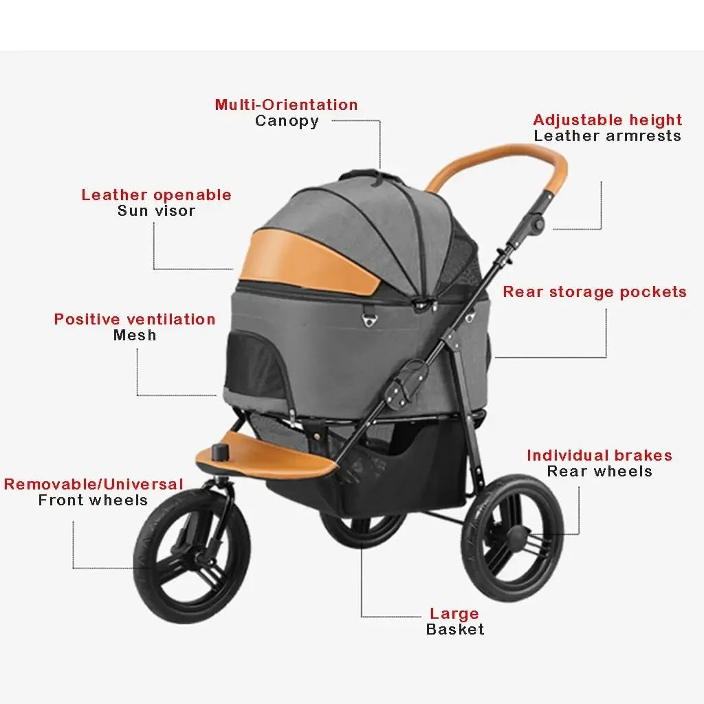 Pet Dog/Cat Stroller Detachable Travel Carrier Tricycle