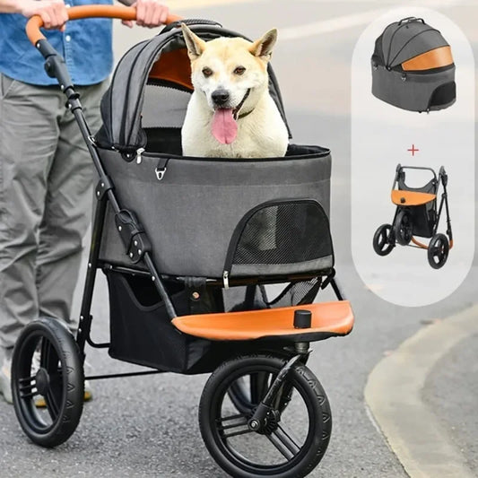 Pet Dog/Cat Stroller Detachable Travel Carrier Tricycle