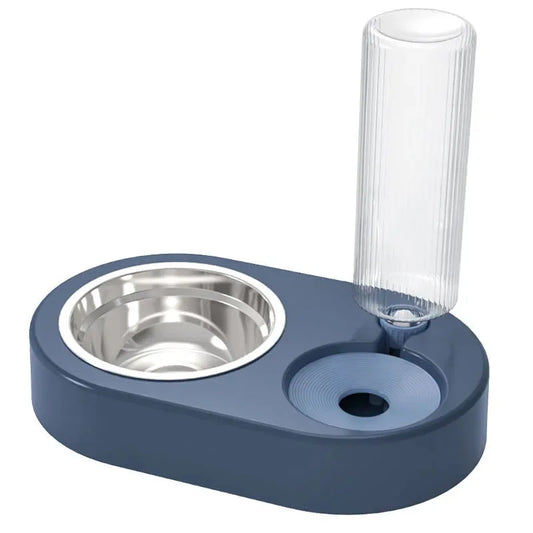 Pet Food Bowl with Bottle Automatic Drinking Feeder