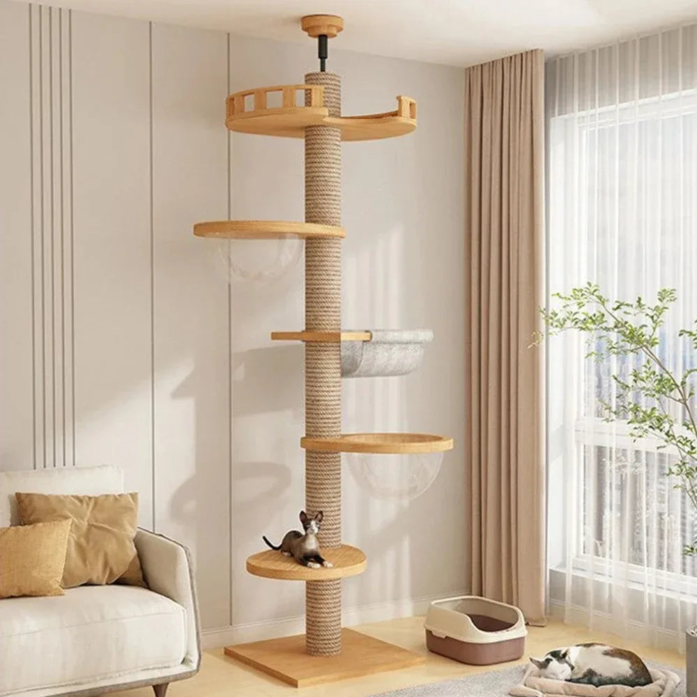 Scratching Post Hammock Ceiling Cat Tower