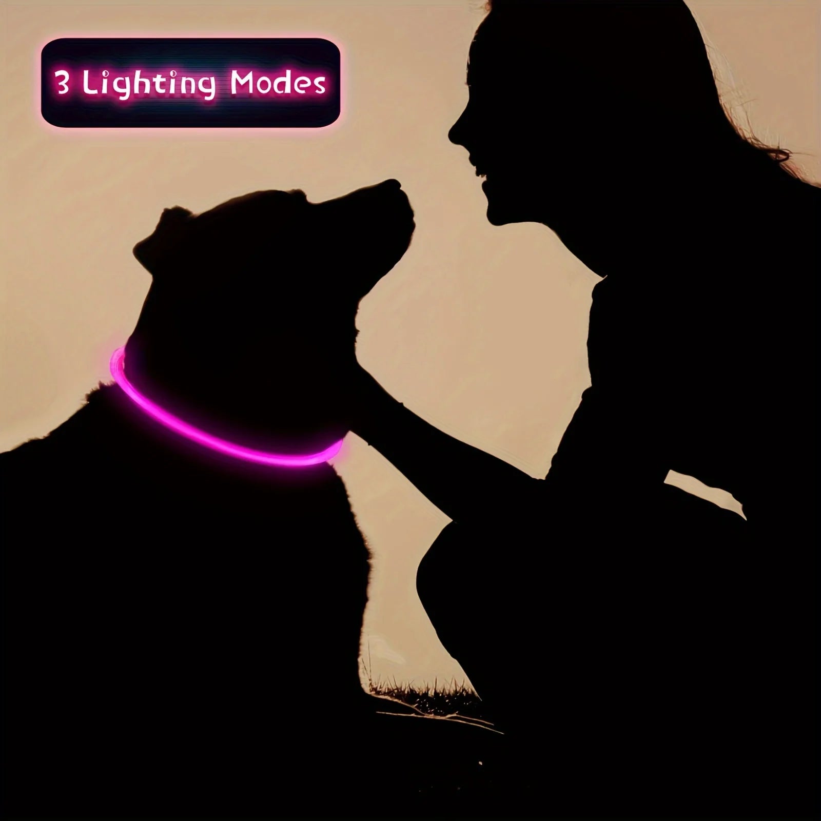 Pet LED Anti-Lost Luminous Collar USB Rechargeable Pet Collar