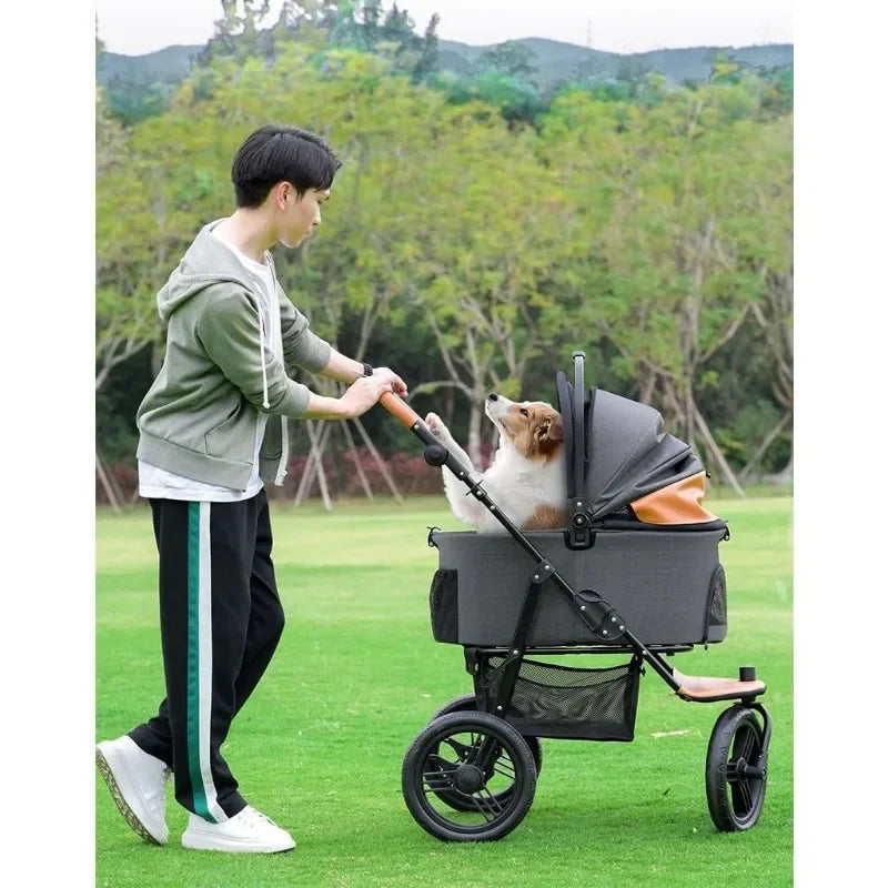 Pet Dog/Cat Stroller Detachable Travel Carrier Tricycle