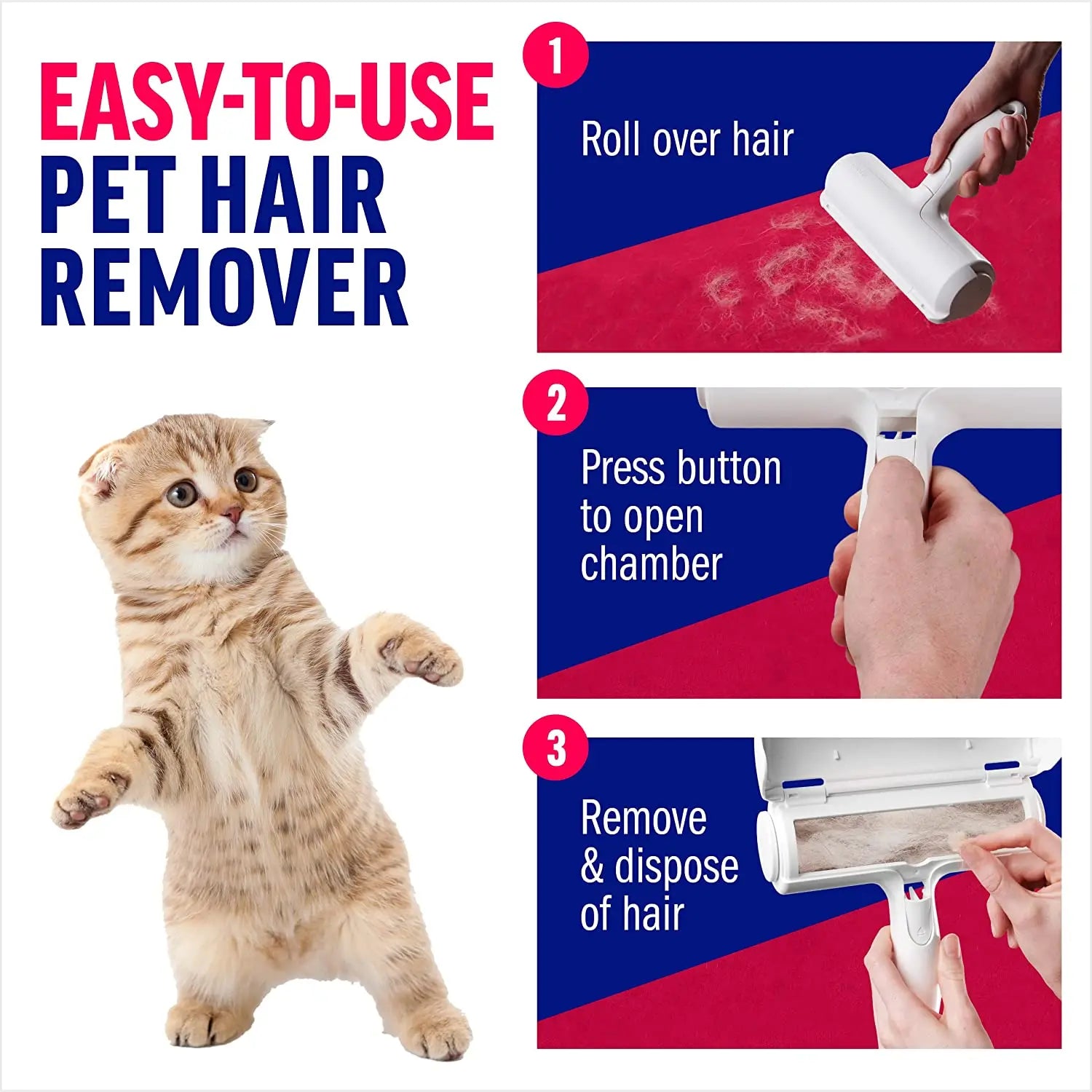 Pet Hair Remover Roller for Pet, Furniture, Clothing, etc.