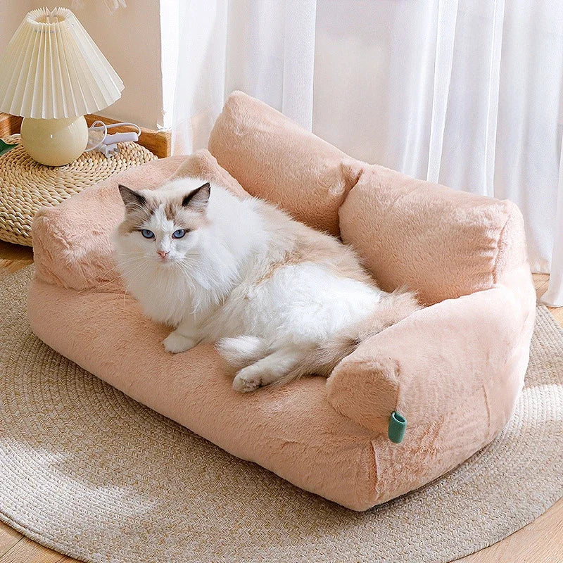 Washable Warm Winter Cat House Plush Sofa Beds