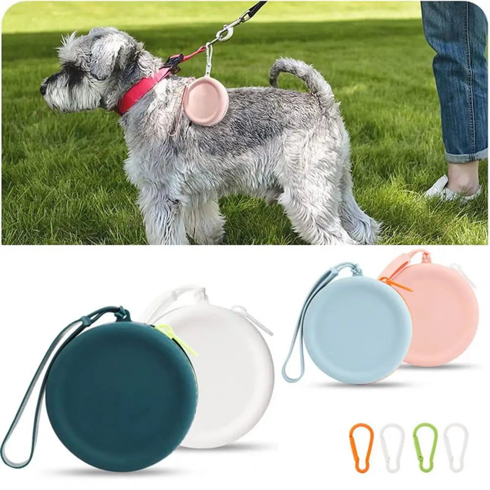 Silicone Pet Treat Pouch Set with Carabiner Round Zipper