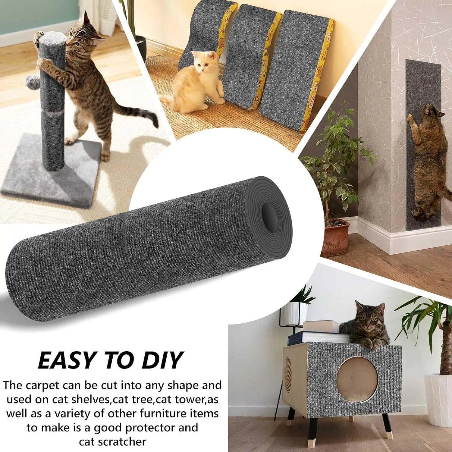 Trimmable Cat Scratching Post Carpet