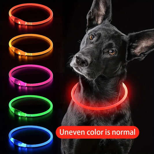 Pet LED Anti-Lost Luminous Collar USB Rechargeable Pet Collar