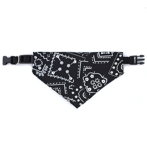 Neck Scarf Pet Collar Bandana with Leather Collar