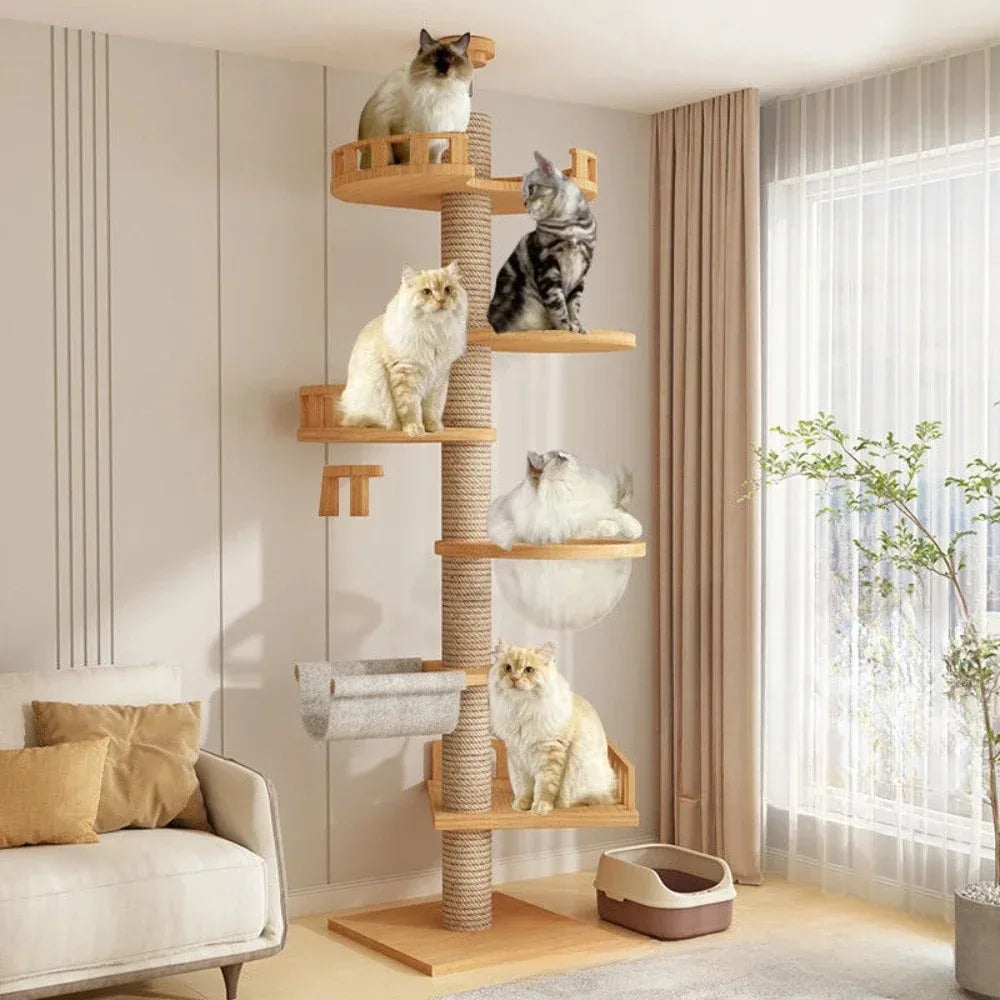 Scratching Post Hammock Ceiling Cat Tower