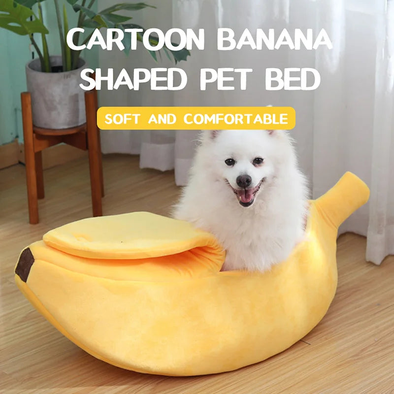 Warm Durable Portable Banana Cat Bed House