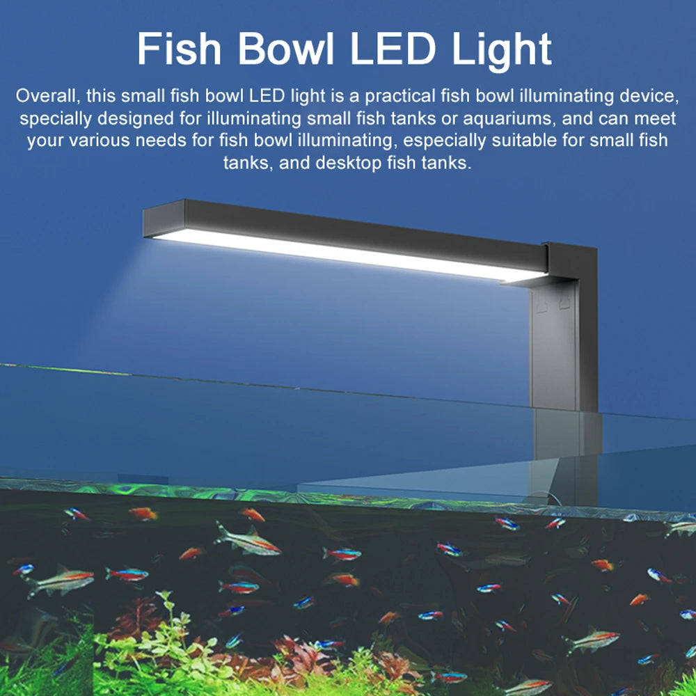 Small Fish Bowl Desktop Aquarium LED Light